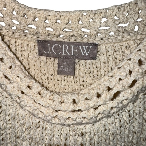 J.CREW High-Neck Textured Pointelle Sweater Tank Top | Cream Sleeveless Knit XS - Picture 6 of 8